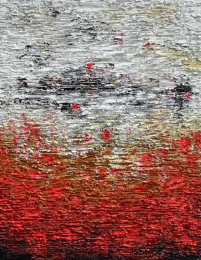 Landschaft abstrakt/rot von Schüller, Patrizia